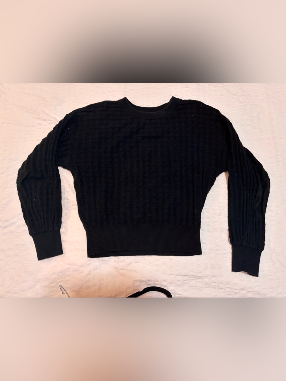 Princess Highway Black Textured Knit Crewneck